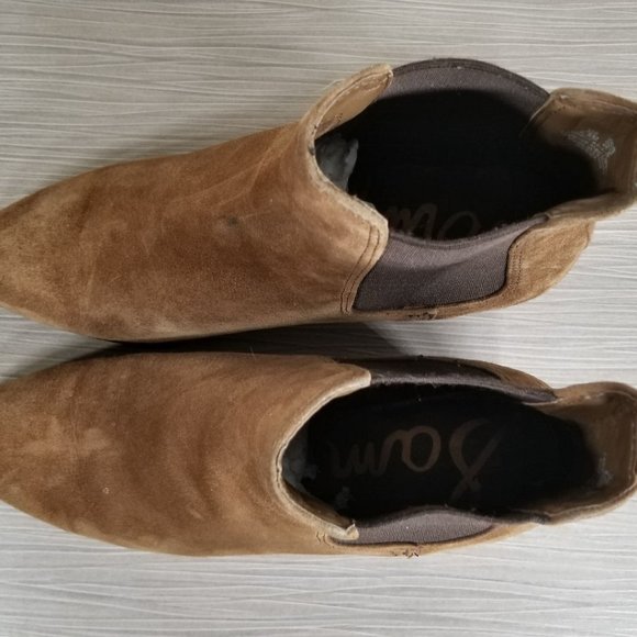 Sam Edelman Ressa Bootie, Brown Suede & Fabric, Womens Size 6.5 M / 36.5 - Picture 8 of 12